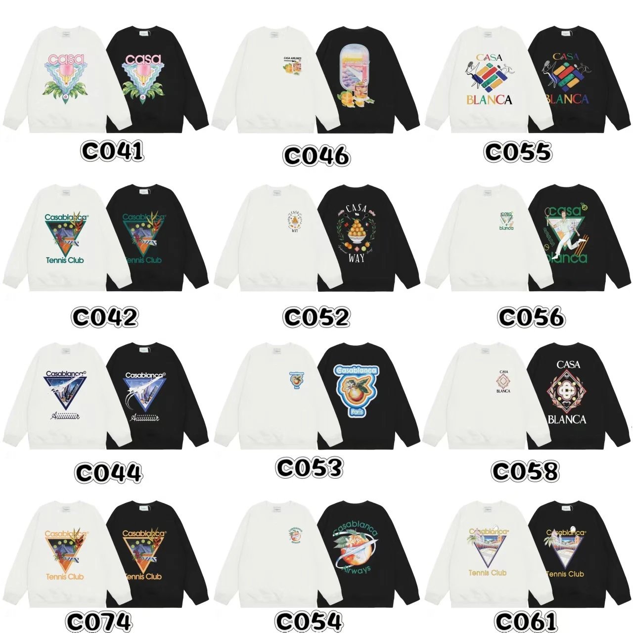 Casablanca Graphic Print Cotton Sweatshirt Multicolor