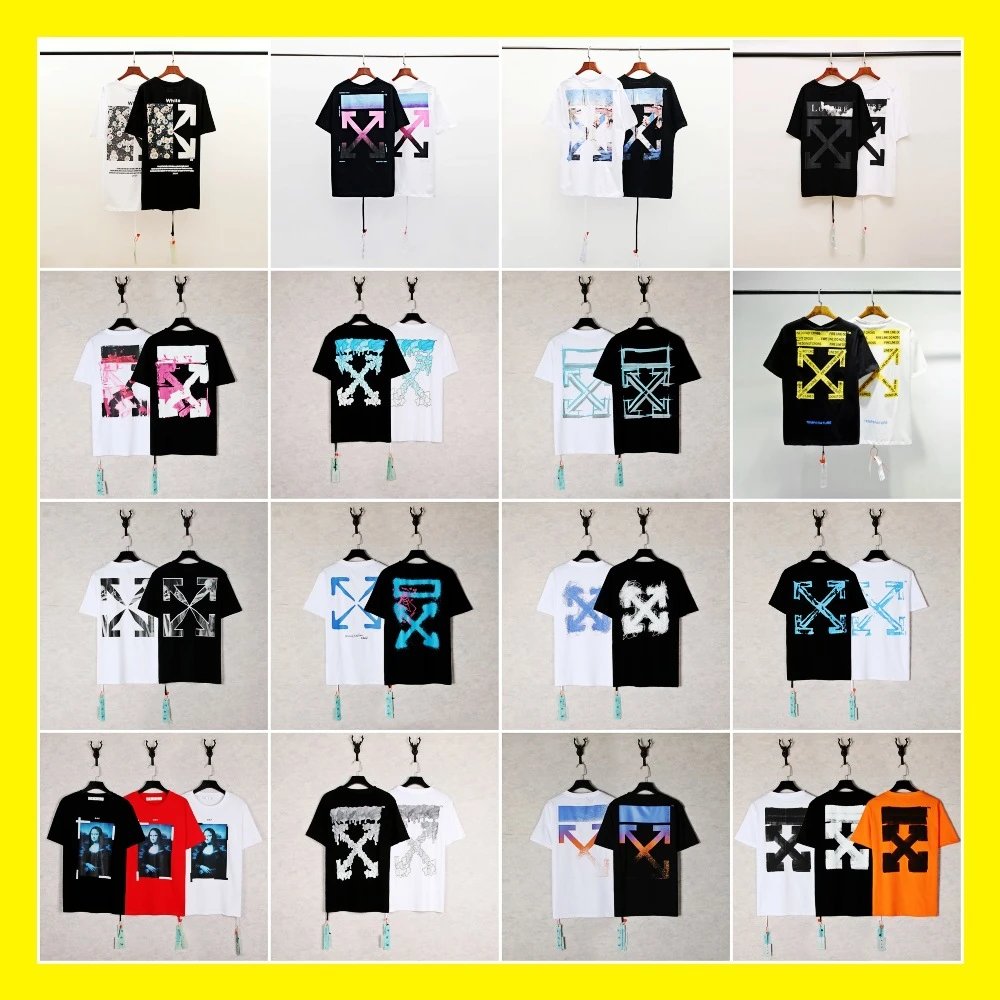 Off-White Graphic Arrow Print Oversized Tee Black and White