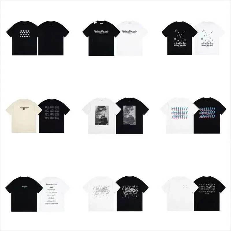 Maison Margiela MM6 Graphic Print Cotton T-Shirt Black and White
