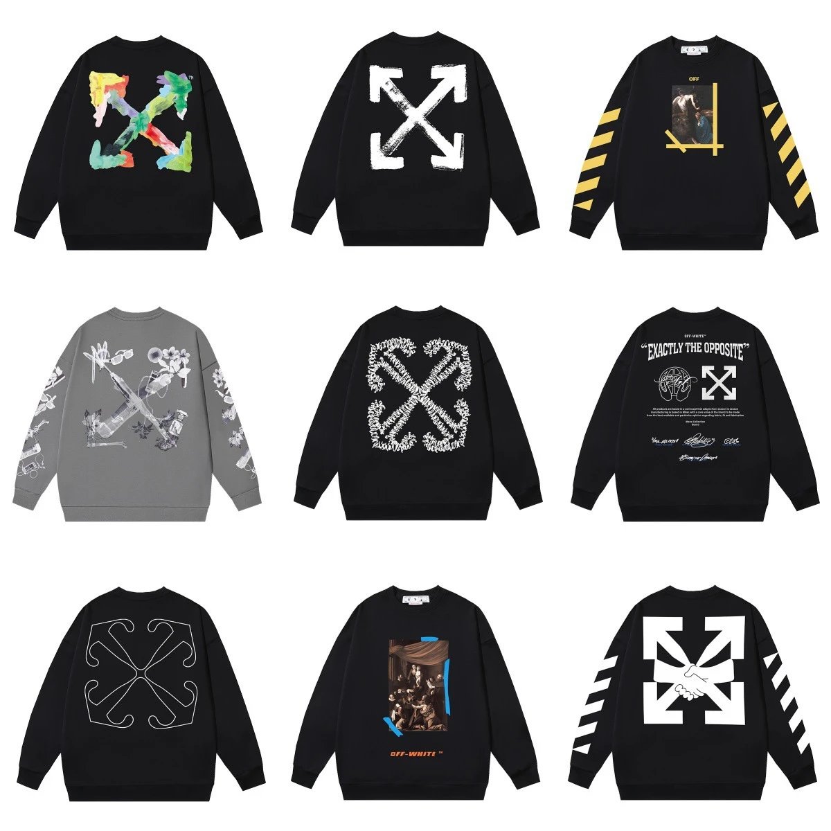 Off-White Graphic Print Oversized Sweatshirt Black