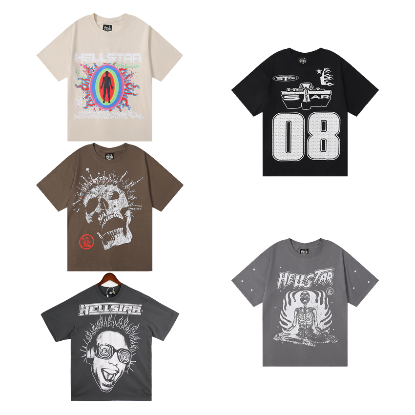 Hellstar Graphic Print Oversized Tee Multicolor