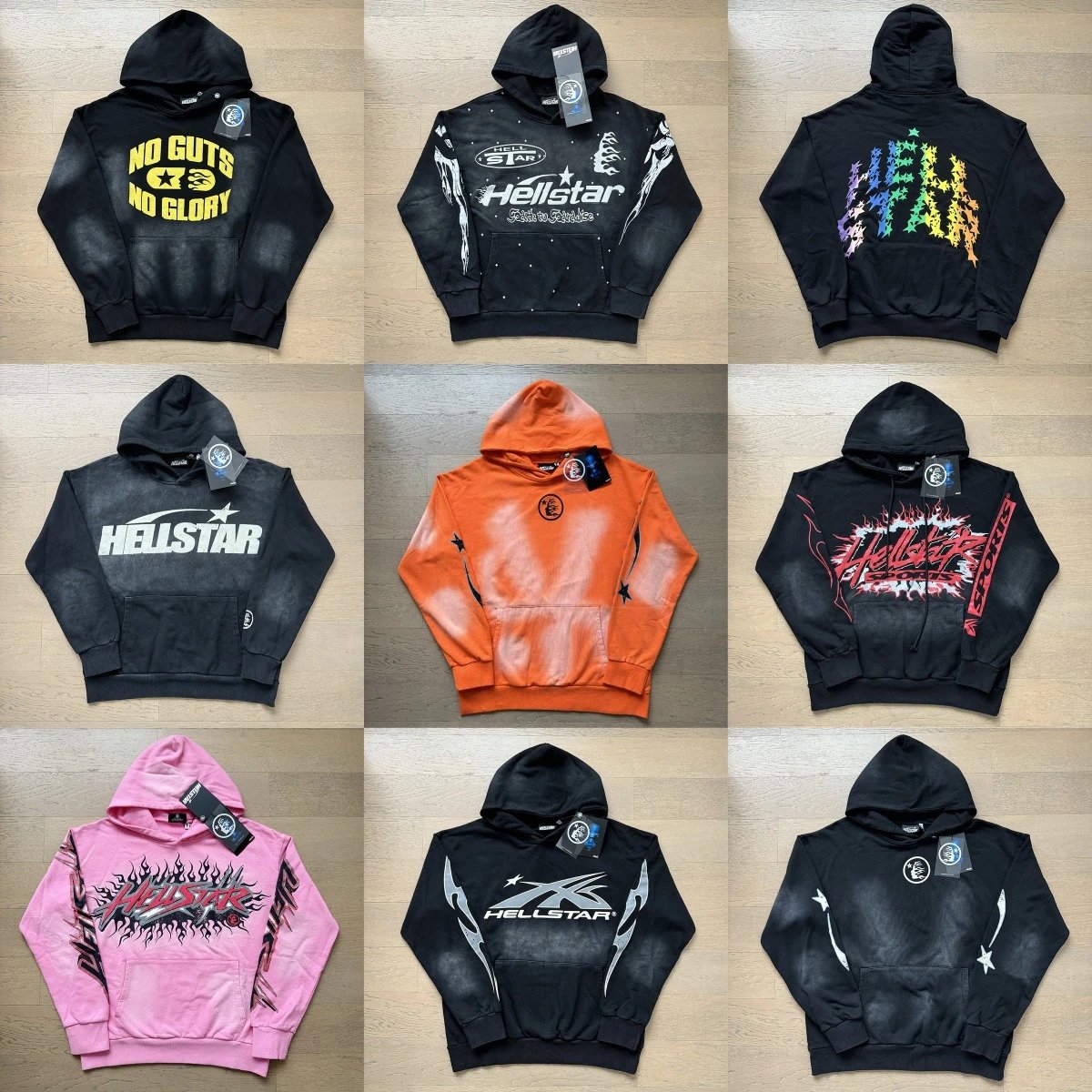 Hellstar Graphic Print Streetwear Hoodie Multicolor