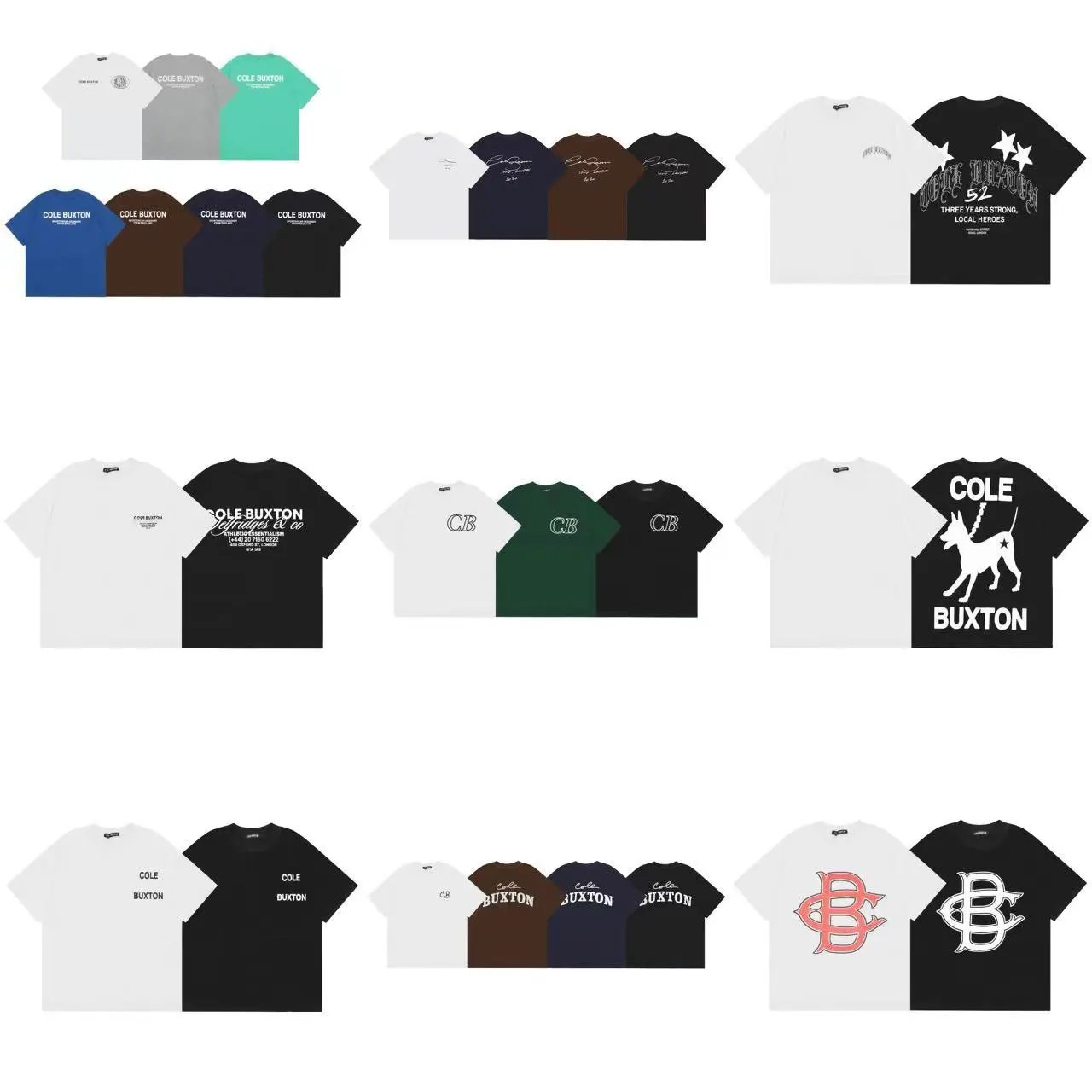 Cole Buxton Graphic T-Shirt Collection Oversized Cotton T-Shirt Multicolor