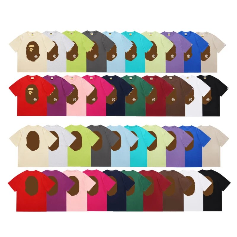 A Bathing Ape BAPE Ape Head Graphic Tee Cotton T-Shirt Multicolor