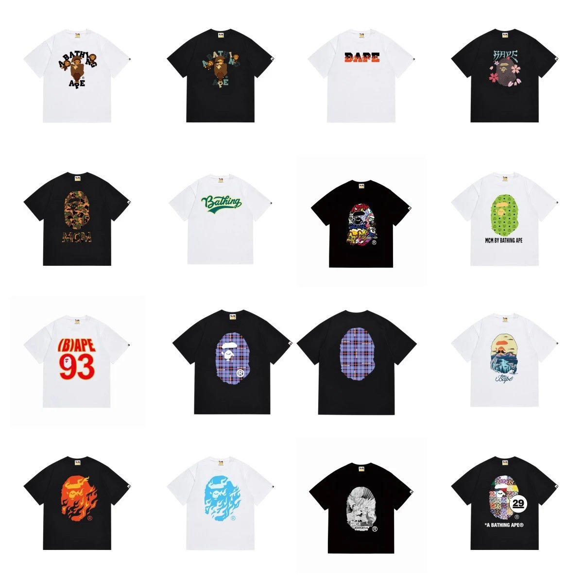 A Bathing Ape BAPE Graphic Tee Streetwear T-Shirt Multicolor