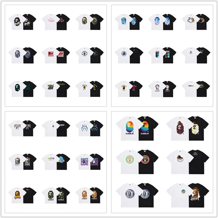 A Bathing Ape BAPE Graphic Tee Collection Streetwear T-Shirt Multicolor