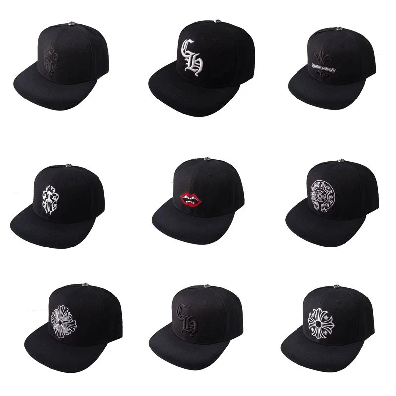 Chrome Hearts CH Embroidered Snapback Baseball Cap Black