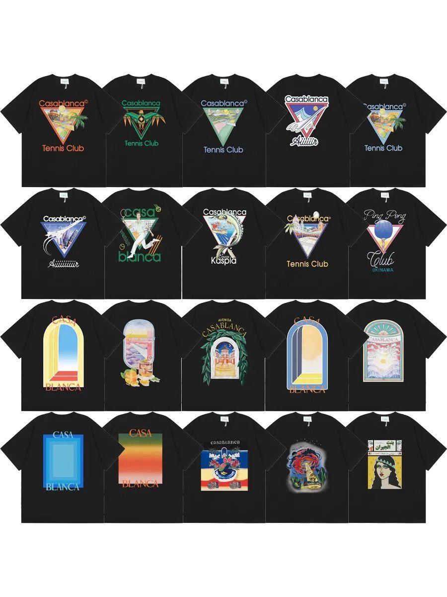 Casablanca Graphic Print Cotton T-Shirt Black