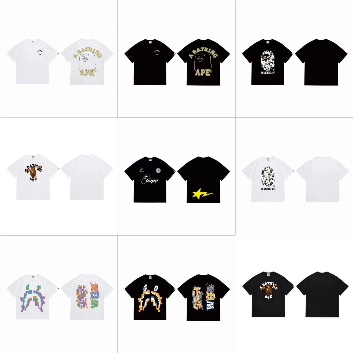 A Bathing Ape BAPE Graphic Print Cotton T-Shirt Multicolor