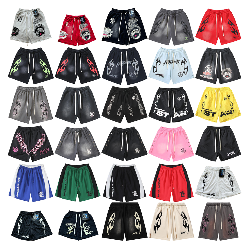 Hellstar Graphic Print Streetwear Shorts Multicolor