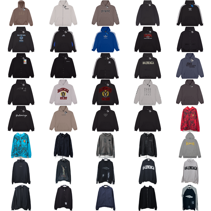 Balenciaga Graphic Print Oversized Hoodie Black