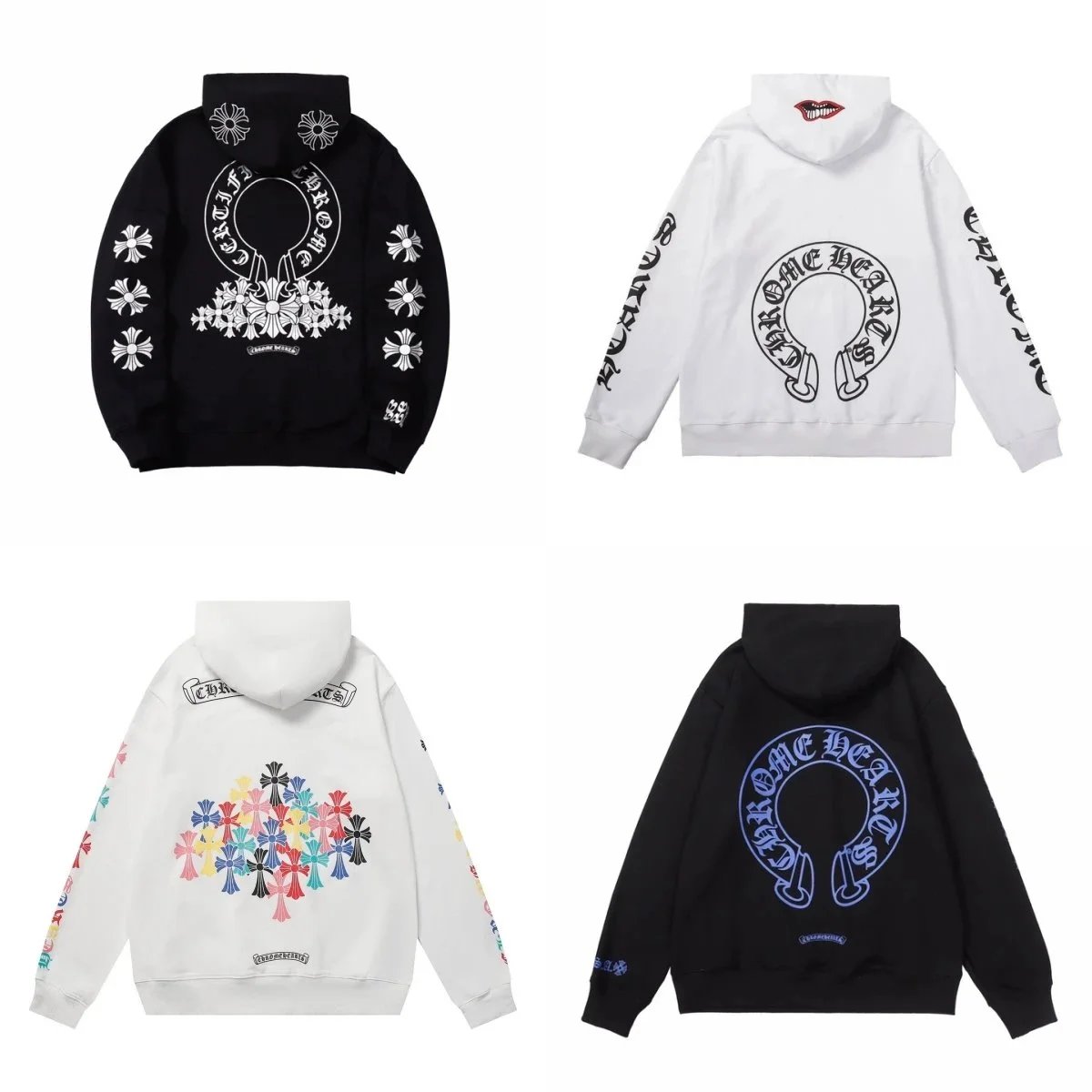 Chrome Hearts CH Graphic Print Streetwear Hoodie Multicolor