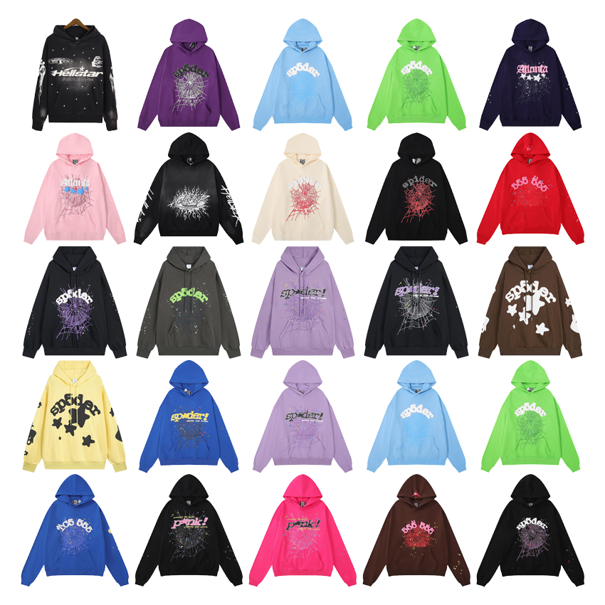 Sp5der Sp5der Web Print Oversized Hoodie Multicolor