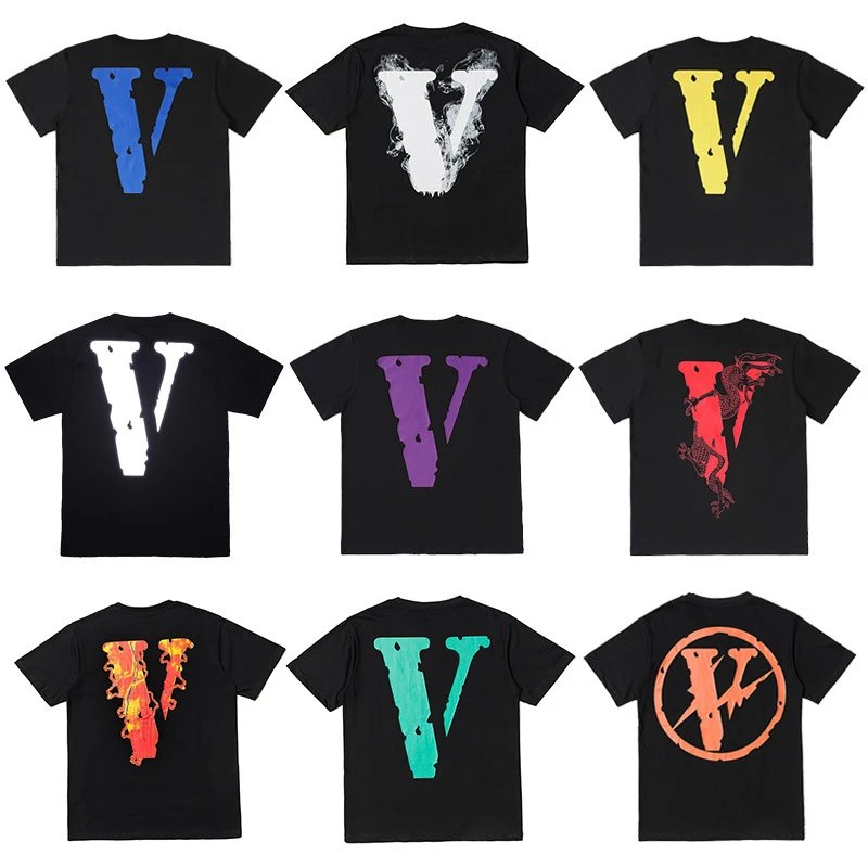 Vlone V-Logo Graphic Streetwear T-Shirt Multicolor