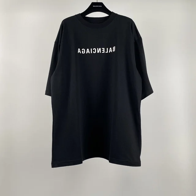 Balenciaga Mirror Print Oversized T-Shirt Black