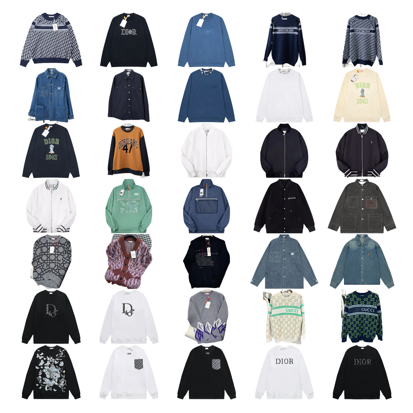 Dior Oblique Pattern Graphic Crewneck Sweatshirt Blue
