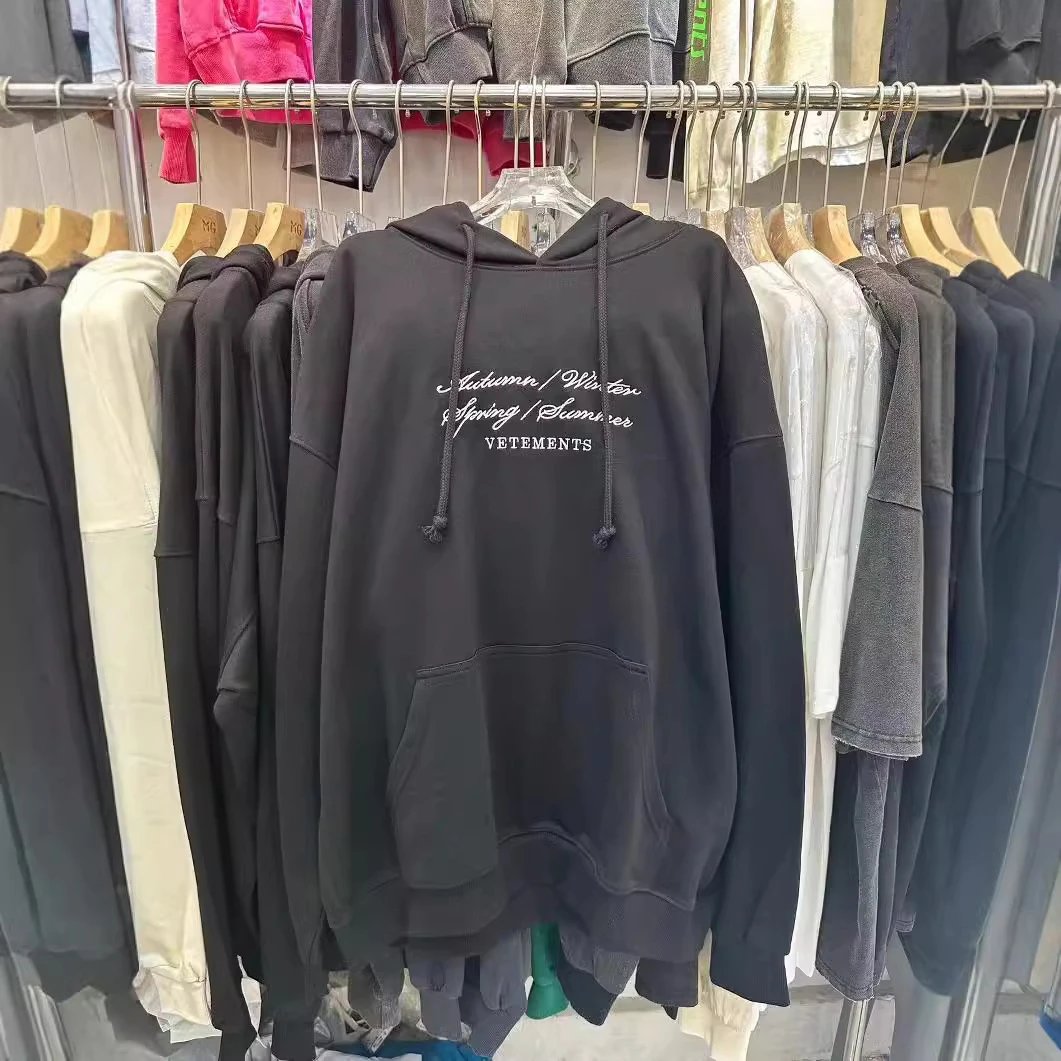 Vetements Autumn/Winter Spring/Summer Oversized Hoodie Black