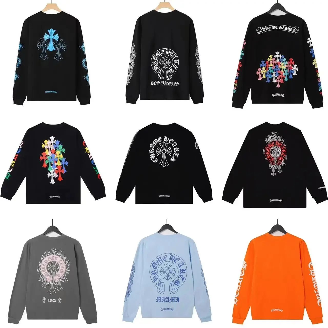 Chrome Hearts CH Graphic Print Long Sleeve Shirt Multicolor