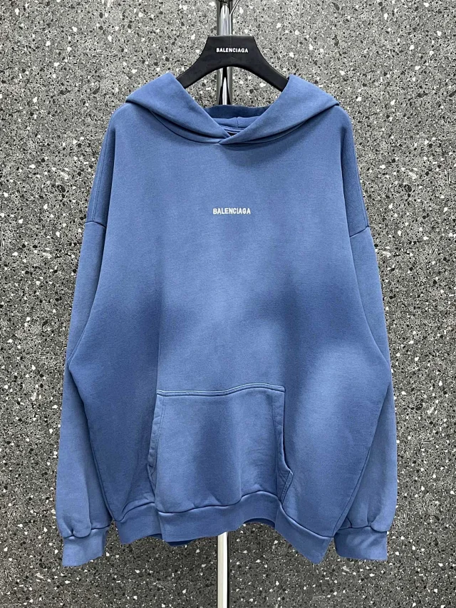 Balenciaga Medium Fit Oversized Hoodie Blue