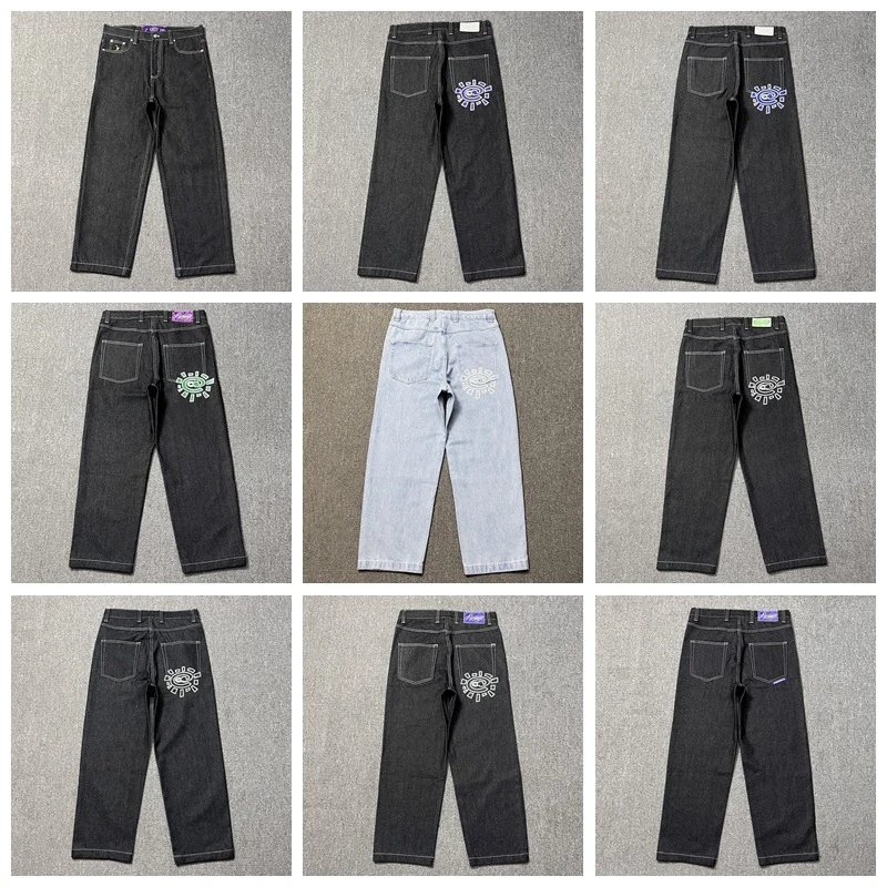 Corteiz CRTZ Sun Graphic Wide Leg Jeans Black
