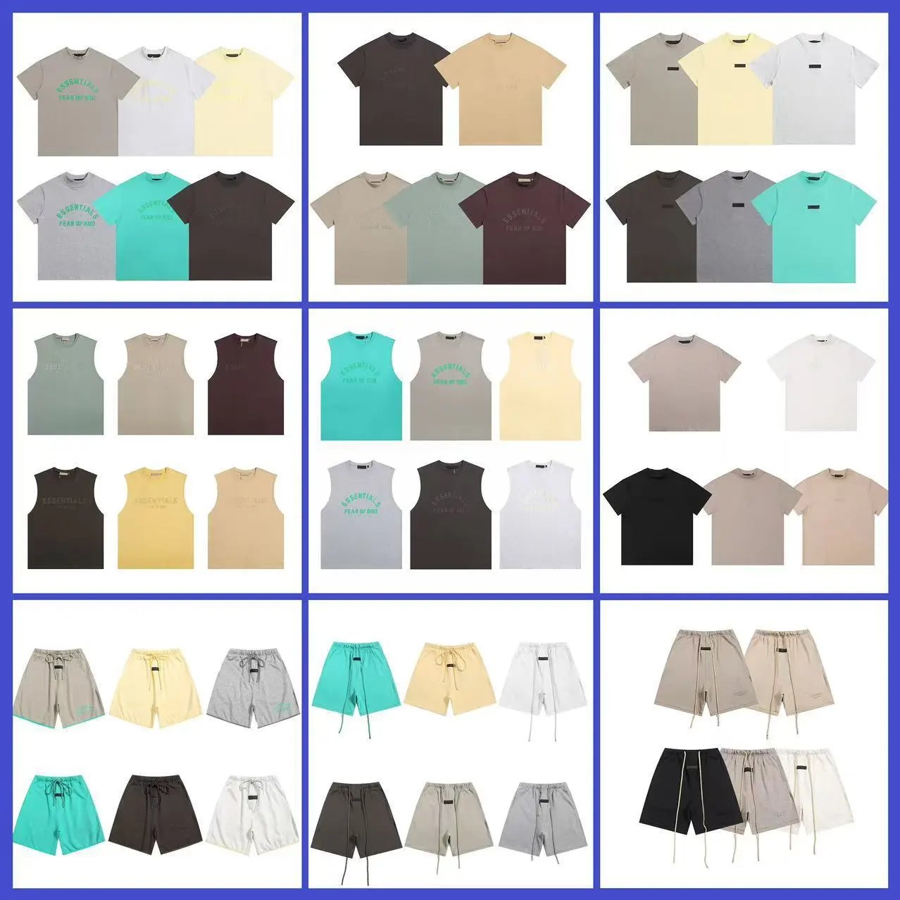 Fear of God Essentials Essentials Summer Collection Graphic Streetwear T-Shirts and Shorts Mult