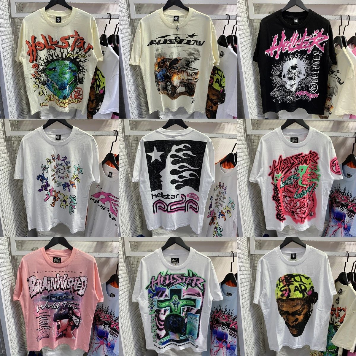Hellstar Graphic Print Oversized Tee Multicolor