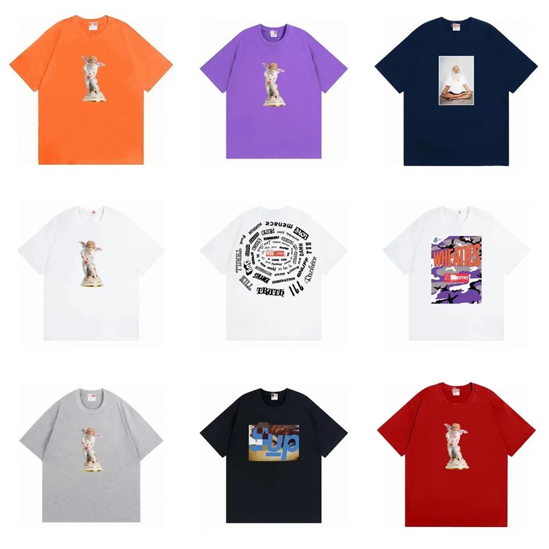 Supreme Graphic Print Cotton T-Shirt Multicolor
