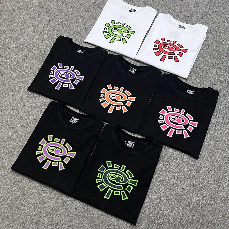 Design Graphic Sun Print Cotton T-Shirt Multicolor