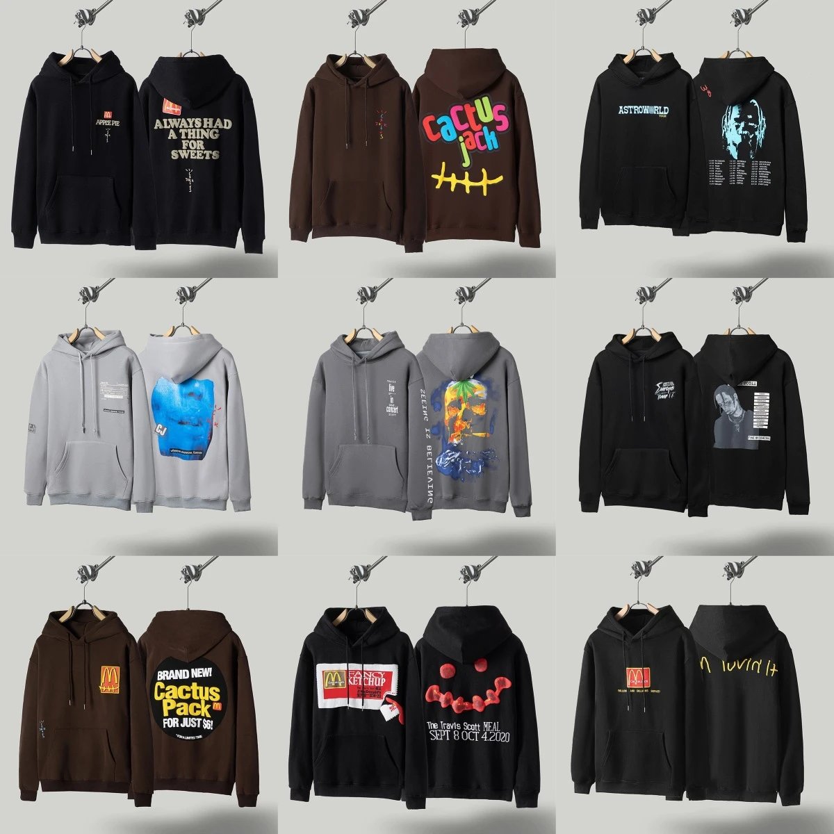 Travis Scott Cactus Jack Graphic Streetwear Hoodie Collection Multicolor