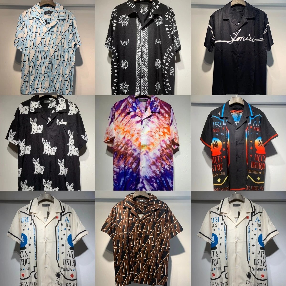 Amiri Graphic Print Hawaiian Shirt Summer Short Sleeve Shirt Multicolor