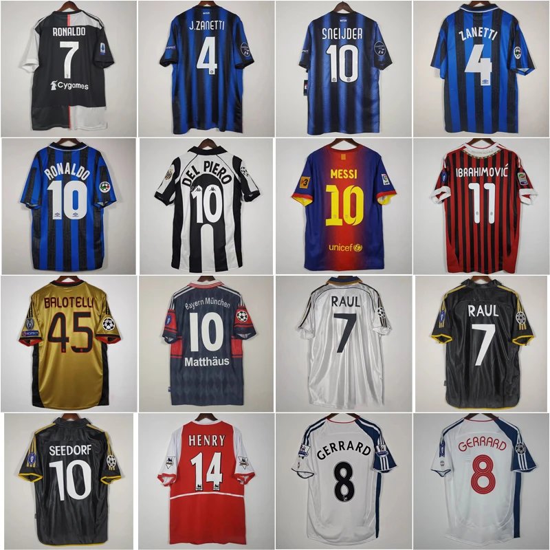 Design Vintage Football Jerseys Collection Retro Soccer Jersey Multicolor