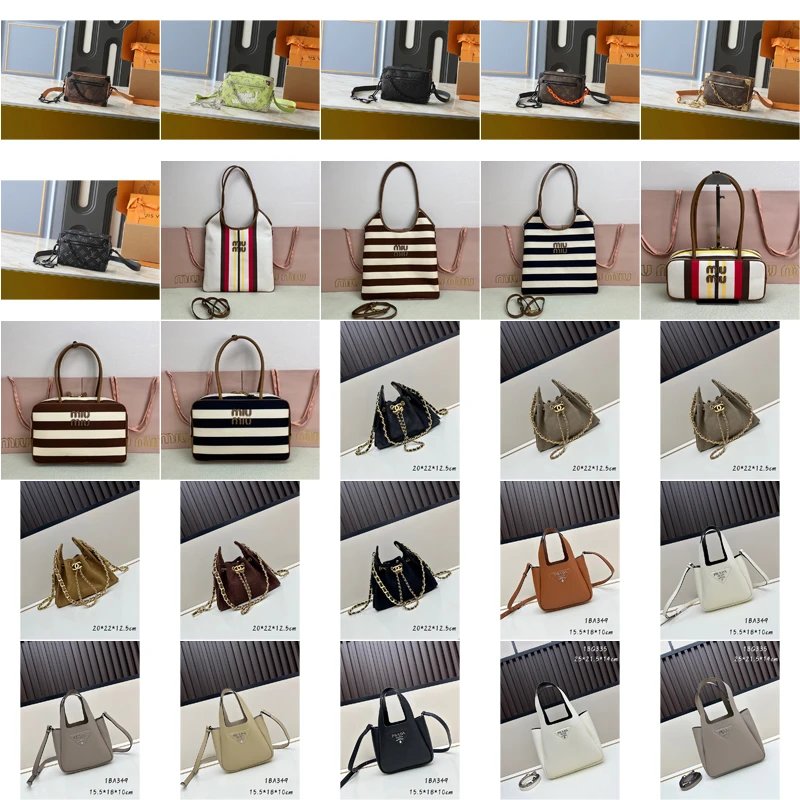 Miu Miu Striped Canvas Tote Bag Casual Handbag Multicolor