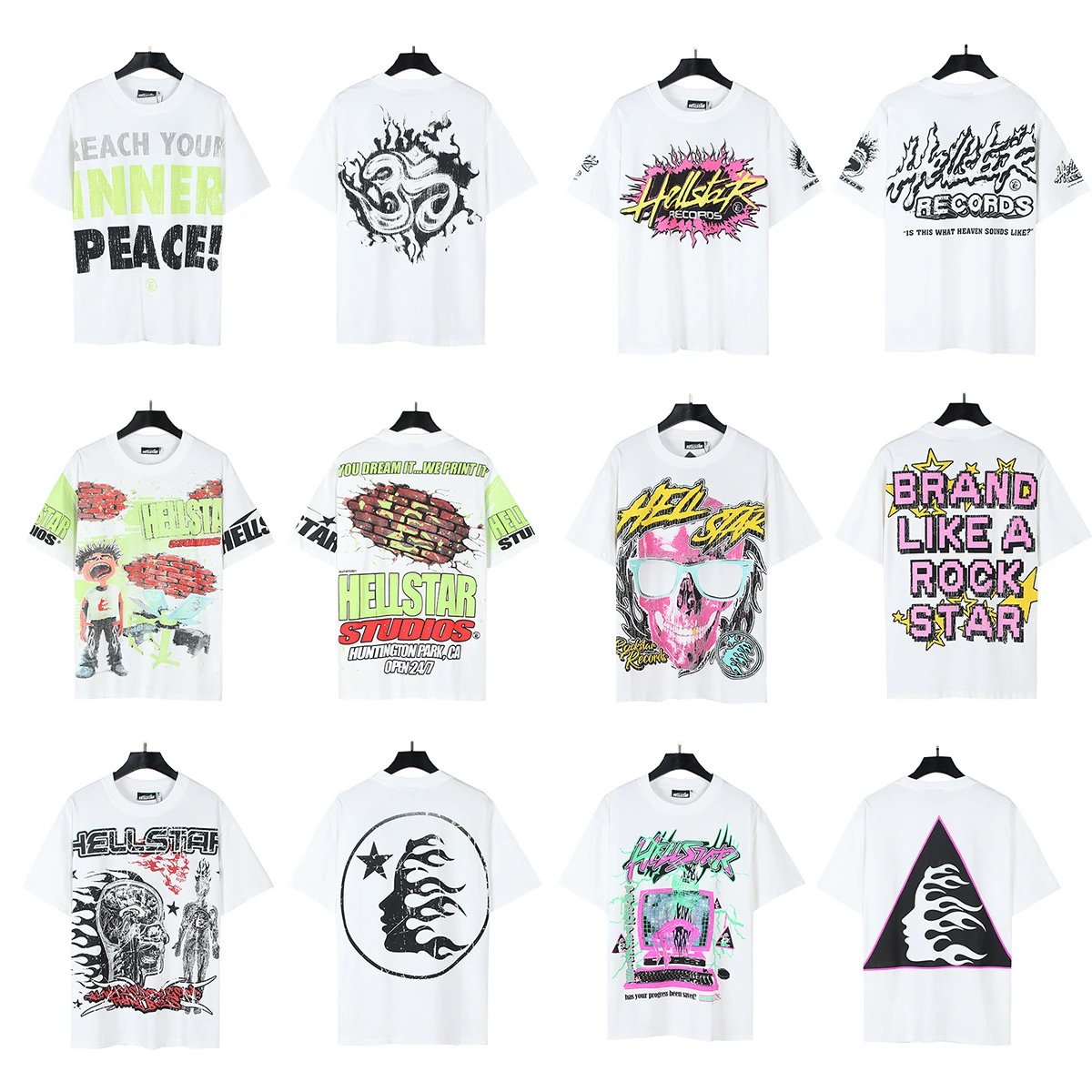 Hellstar Graphic Print Oversized Tee White