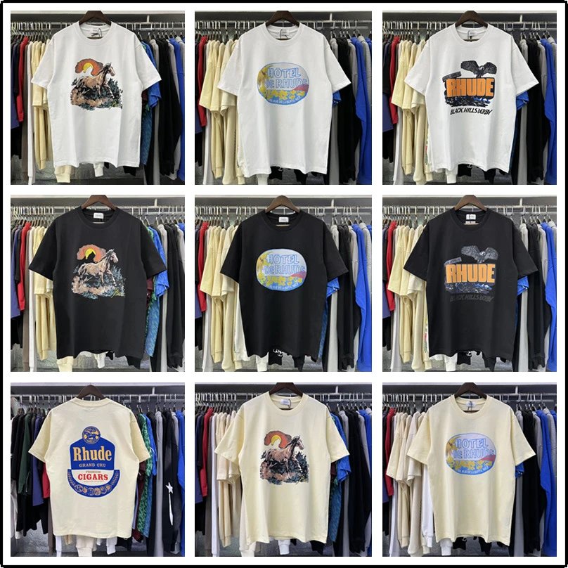 Rhude Graphic Print Cotton T-Shirt Multicolor