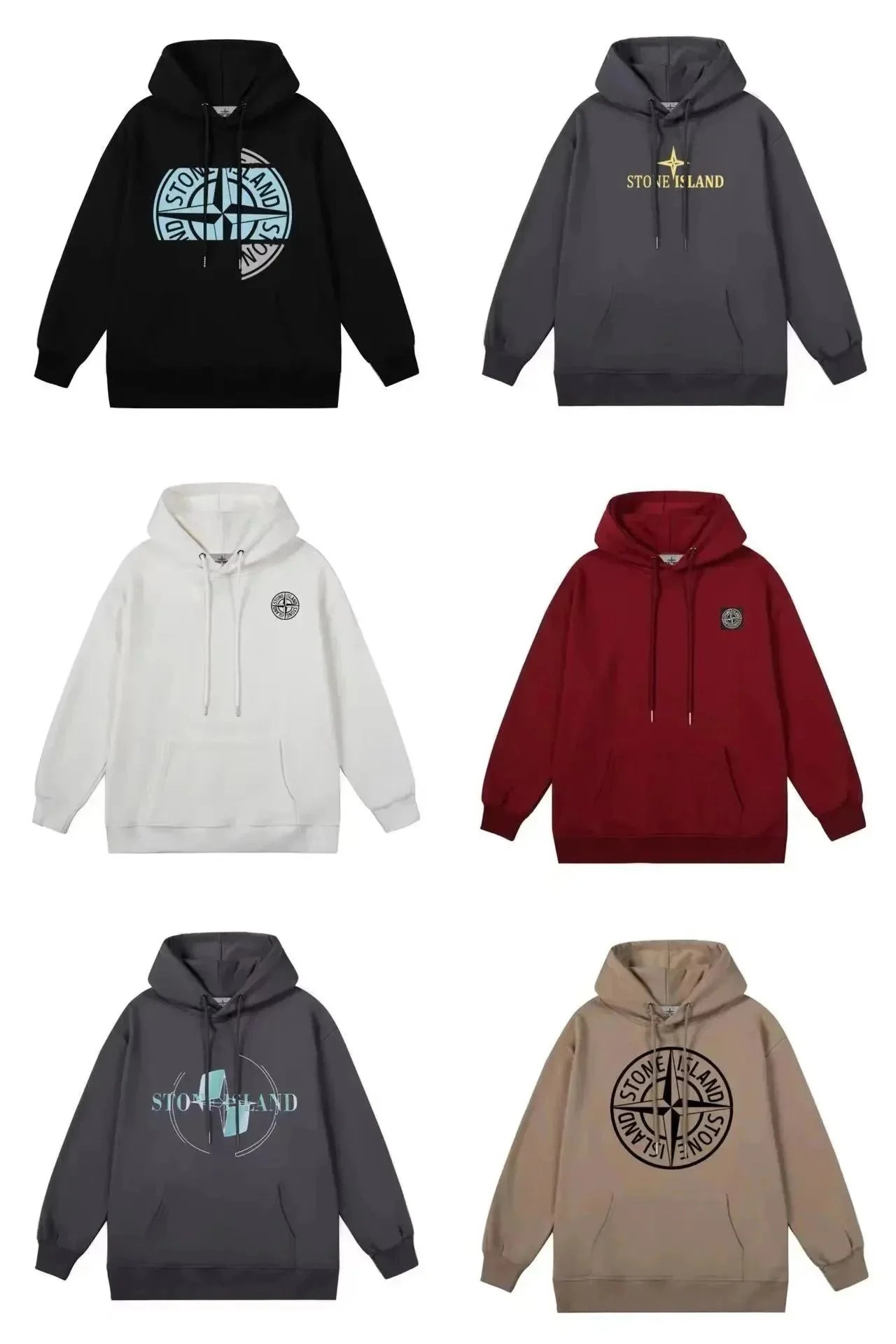 Stone Island Graphic Print Oversized Hoodie Multicolor