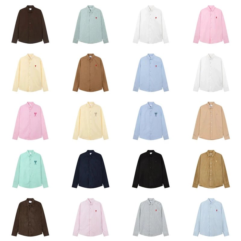 Ami Paris Ami Ami de Coeur Classic Button-Down Shirt Multicolor
