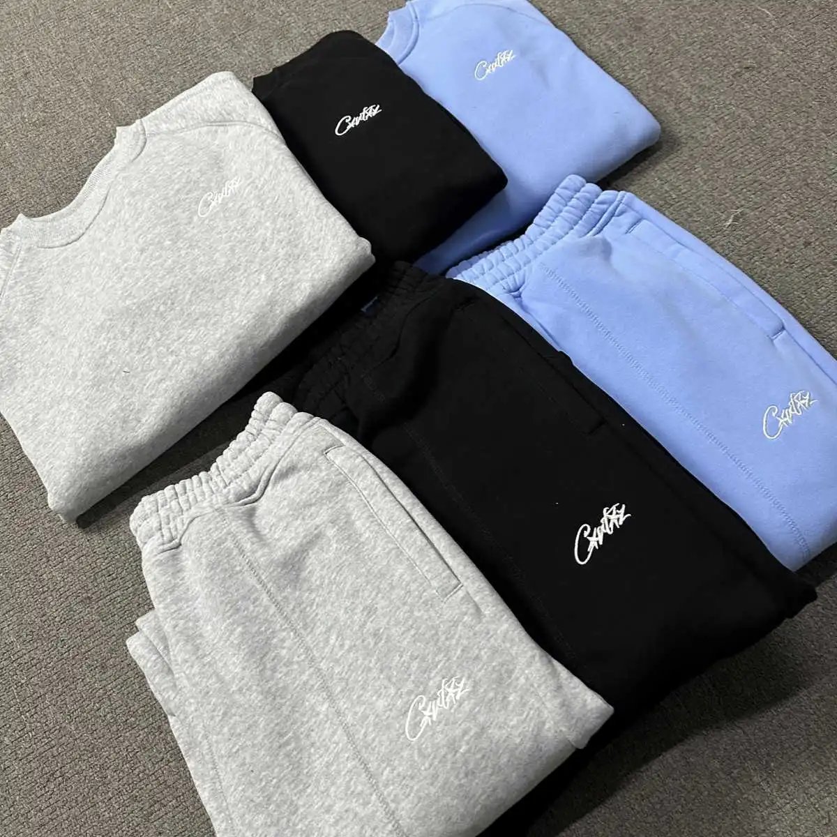 Corteiz Script Embroidery Streetwear Tracksuit Set Multicolor