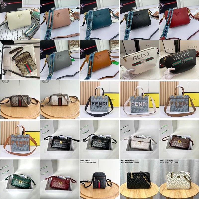 Prada Saffiano Leather Camera Bag Shoulder Bag Multicolor