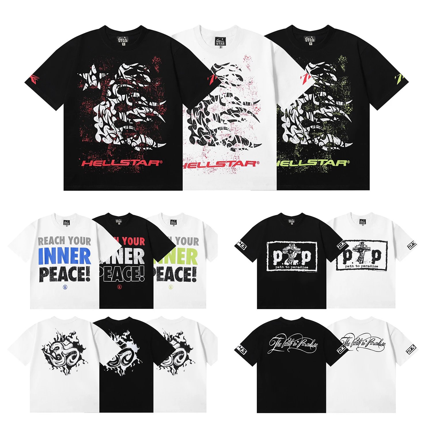 Hellstar Graphic Print Streetwear T-Shirt Multicolor
