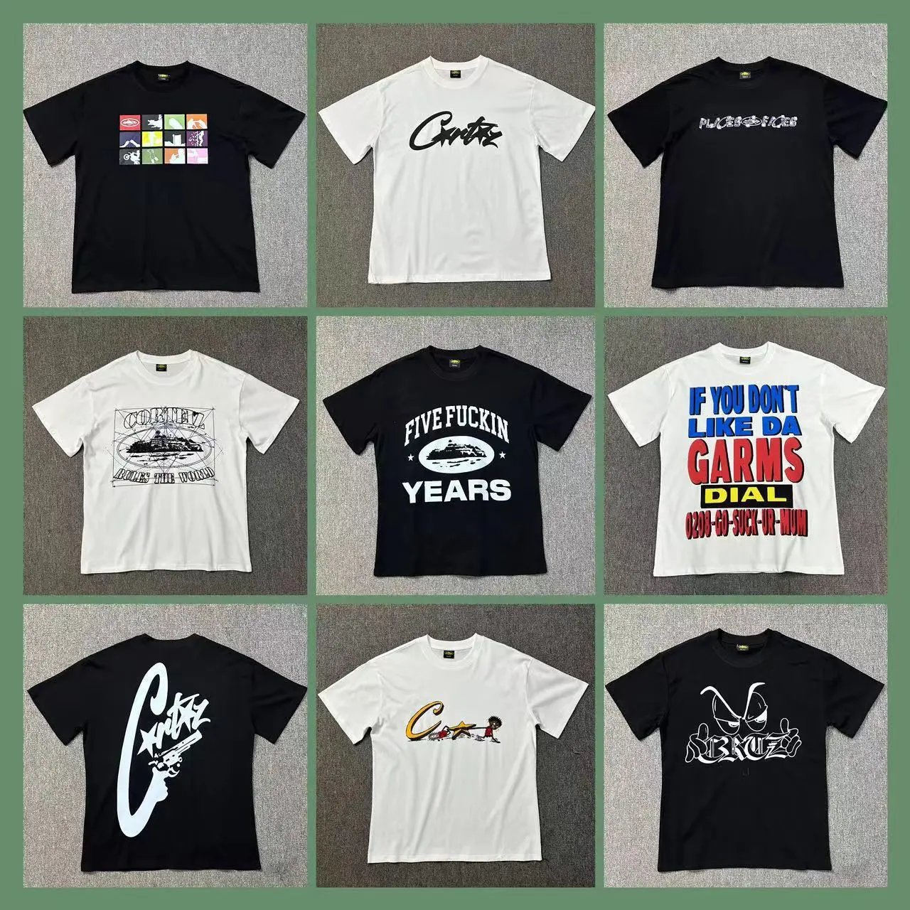 Corteiz Graphic Print Oversized Tee Streetwear T-Shirt Multicolor