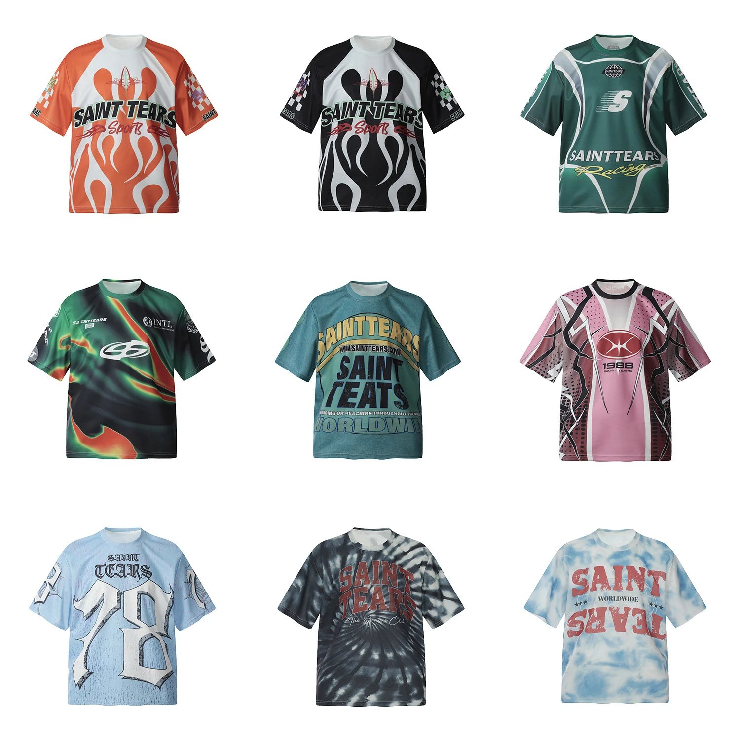Saint Tears Graphic Print Oversized Tee Multicolor
