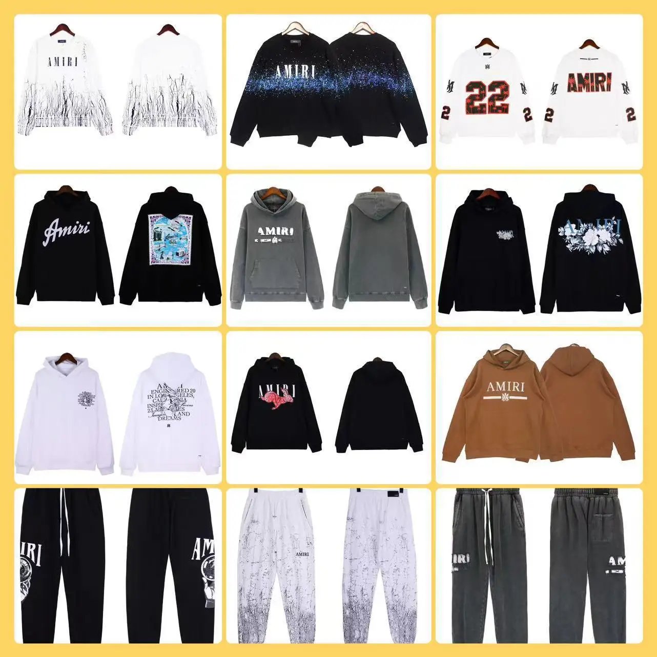 Amiri Graphic Apparel Collection Streetwear Hoodies Sweatshirts and Joggers Multicolor