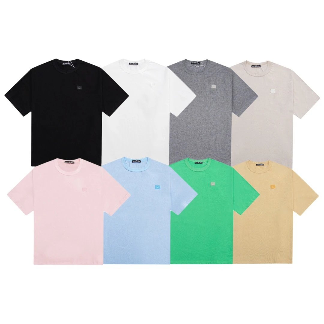 Acne Studios Face Patch Cotton T-Shirt Multicolor