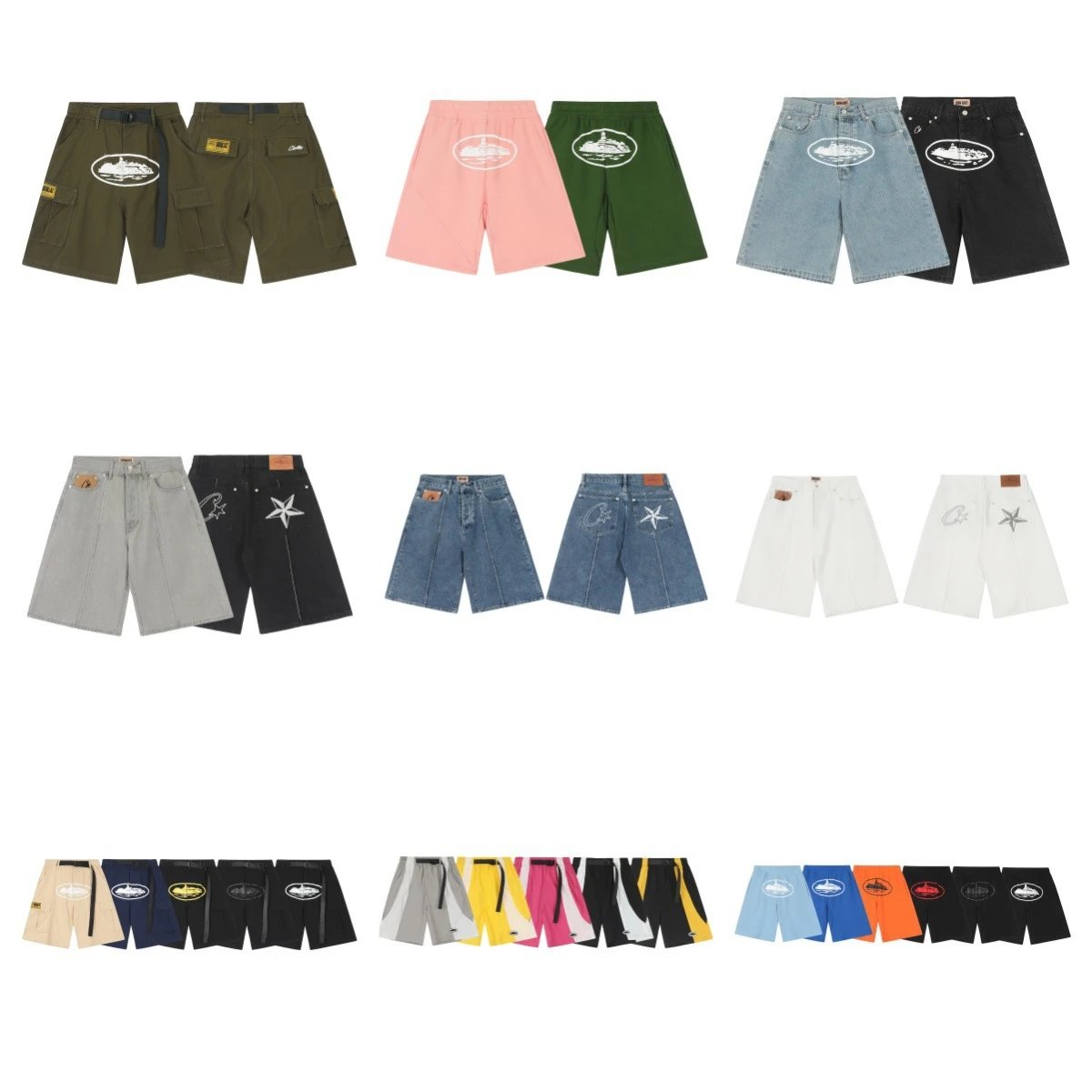 Corteiz CRTZ Graphic Print Streetwear Shorts Multicolor