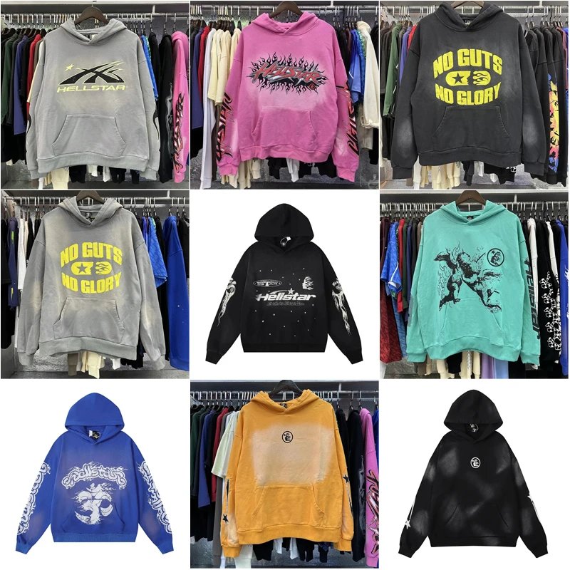 Hellstar Graphic Print Streetwear Hoodie Multicolor