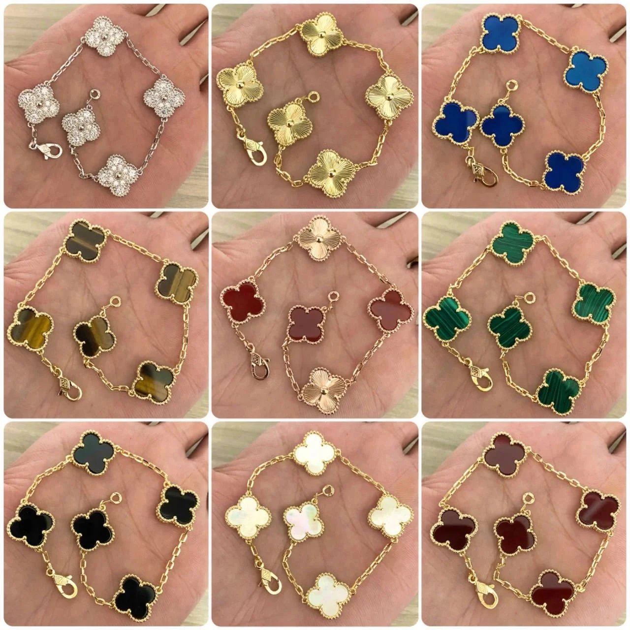 Van Cleef & Arpels VCA Vintage Alhambra Bracelet Clover Motif Jewelry Multicolor