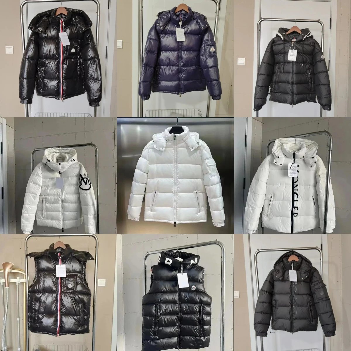 Moncler Maya Puffer Jacket Shiny Down Winter Jacket Black