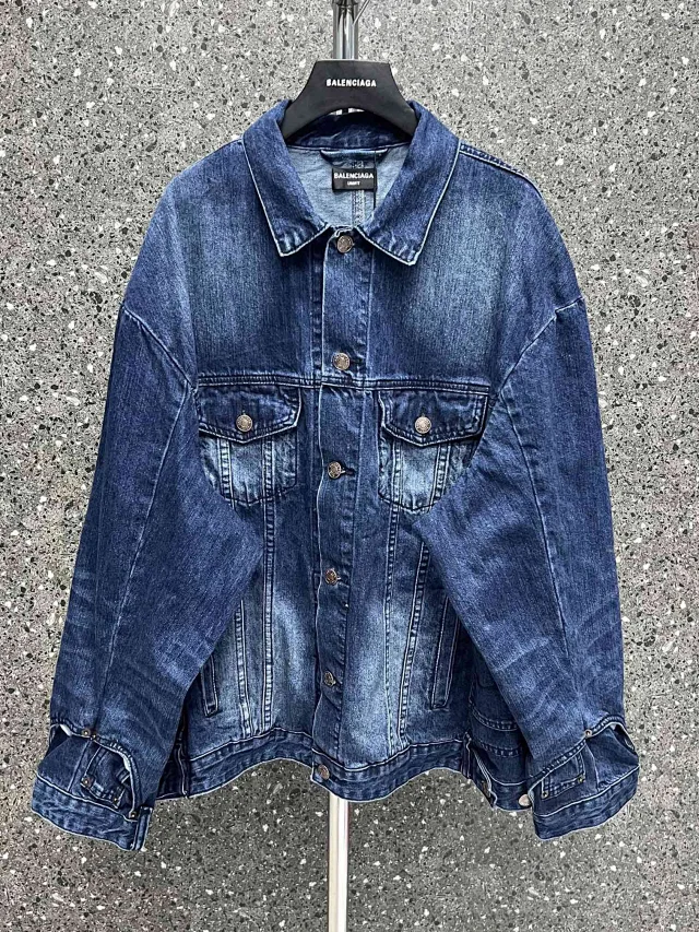 Balenciaga Oversized Denim Jacket Blue