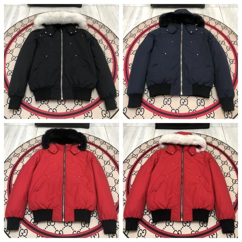 Moose Knuckles Stirling Bomber Fur Hooded Jacket Multicolor