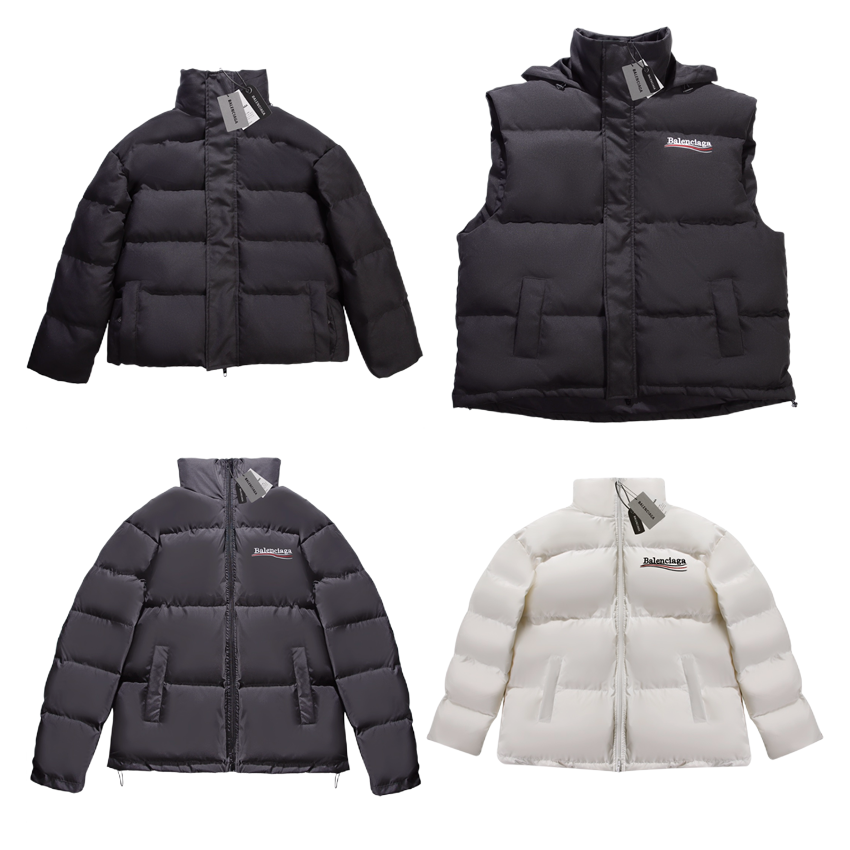 Balenciaga Puffer Jacket Oversized Winter Down Jacket Black and White